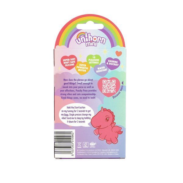 Вібратор-мінієдиноріжка Unihorn Mini &ndash; Peachy Pony, брелок з вібрацією, 10 режимів SX2869