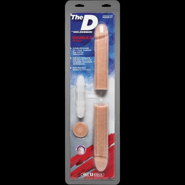 Фаллоимитатор двойной Doc Johnson The D - Double D - 16 Inch - ULTRASKYN, диаметр 4,4см, Vack-U-Lock SO1575