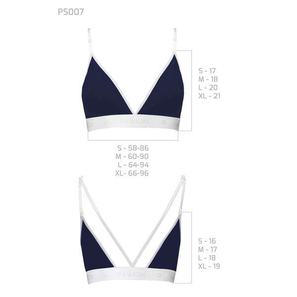 Спортивный топ с двойными бретелями Passion PS007 TOP M, navy blue SO4268