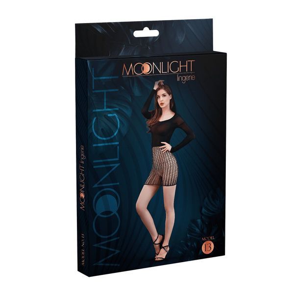 Эротическое платье Moonlight Model 13 XS-L Black, длинный рукав SO8203