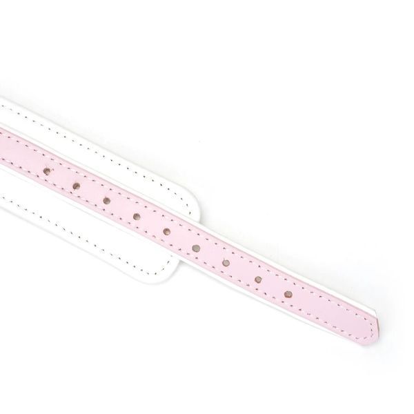 Нашийник з повідцем Liebe Seele White & Pink Fairy Goat Leather Collar SX2826