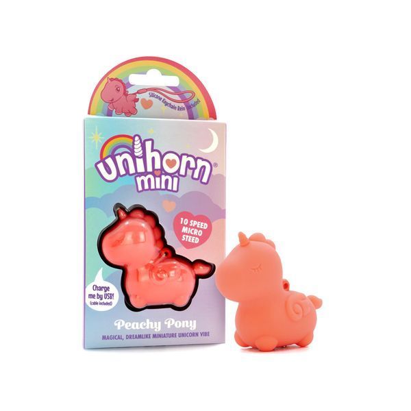 Вібратор-мінієдиноріжка Unihorn Mini &ndash; Peachy Pony, брелок з вібрацією, 10 режимів SX2869