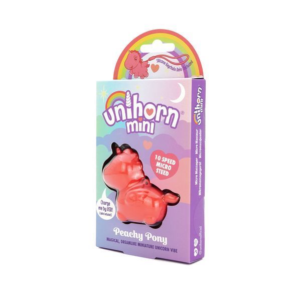 Вібратор-мінієдиноріжка Unihorn Mini &ndash; Peachy Pony, брелок з вібрацією, 10 режимів SX2869