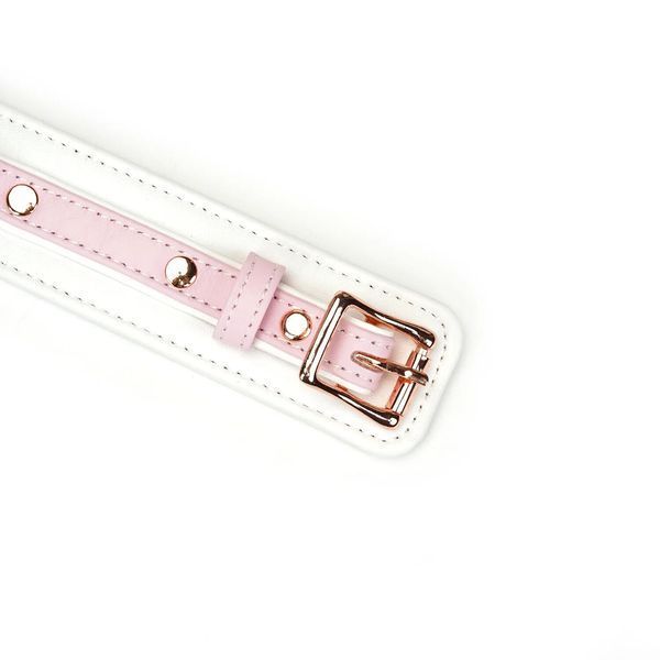 Нашийник з повідцем Liebe Seele White & Pink Fairy Goat Leather Collar SX2826