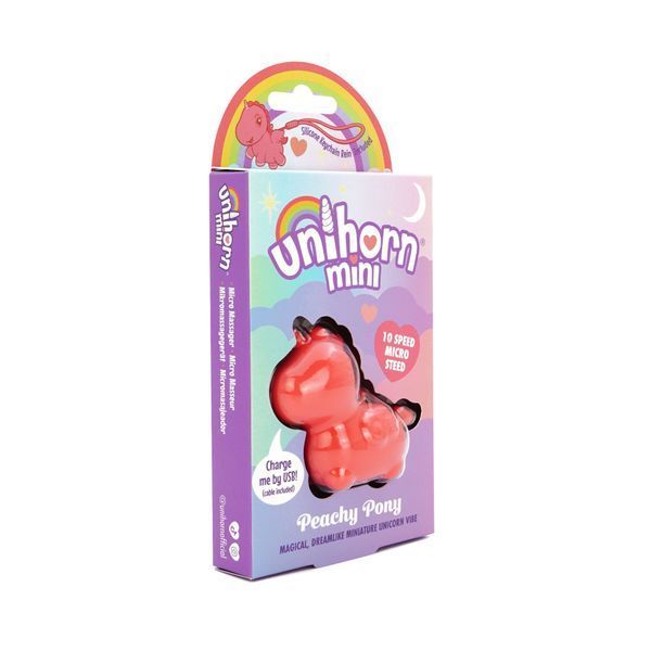 Вібратор-мінієдиноріжка Unihorn Mini &ndash; Peachy Pony, брелок з вібрацією, 10 режимів SX2869