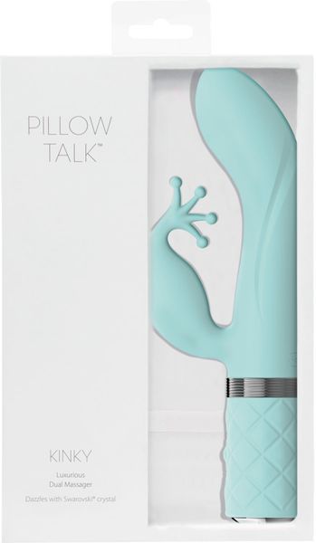 Розкішний вібратор-кролик Pillow Talk - Kinky Teal з кристалом Сваровські, потужний SO2716