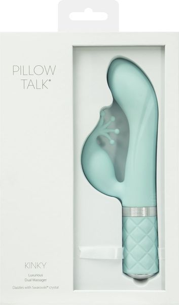 Розкішний вібратор-кролик Pillow Talk - Kinky Teal з кристалом Сваровські, потужний SO2716