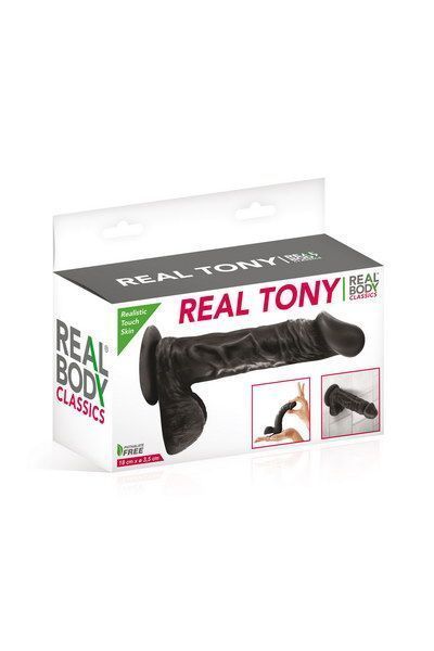 Фаллоимитатор Real Body - Real Tony Black, TPE, диаметр 3,5см SO3721
