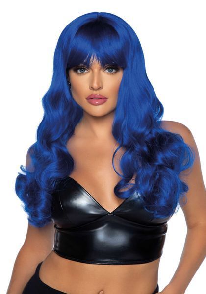 Хвиляста перука Leg Avenue Misfit Long Wavy Wig Blue, довга, реалістичний вигляд, 61 см SO8010