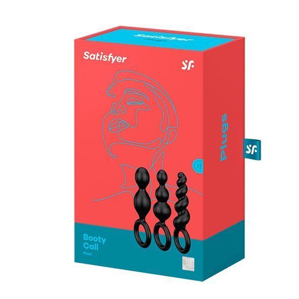 Набор анальных игрушек Satisfyer Plugs black (set of 3) - Booty Call, макс. диаметр 3 см SO2323