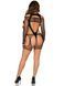 Бодістокінг Leg Avenue Fishnet Garter Harness and Teddy One Size Black SX2771 фото 5