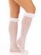 Гольфи ажурні Leg Avenue Sweetheart Ruffle Cuff Knee Highs, білі, малюнок-сердечка SX1049 фото 1