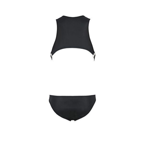 Мужское кожаное боди Passion 056 ADAM S/M Black, заклепки SO7631