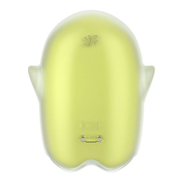 Вакуумний кліторальний стимулятор з вібрацією Satisfyer Glowing Ghost Yellow, світиться в темряві SX0543