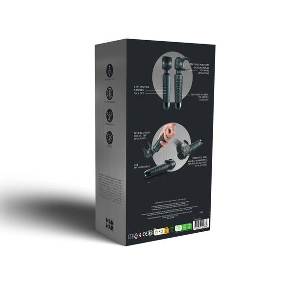 Мастурбатор-вібромасажер Manwan MAN.WAND EVO Pine Grey, чудово для пар, вібромінет SX1382