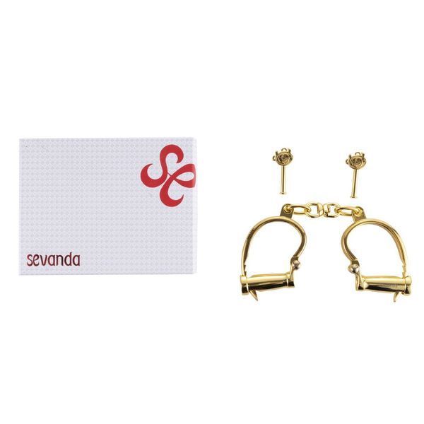 Наручники LOCKINK Love-slave Handcuffs, золотисті, металеві, у формі стремен SX0897