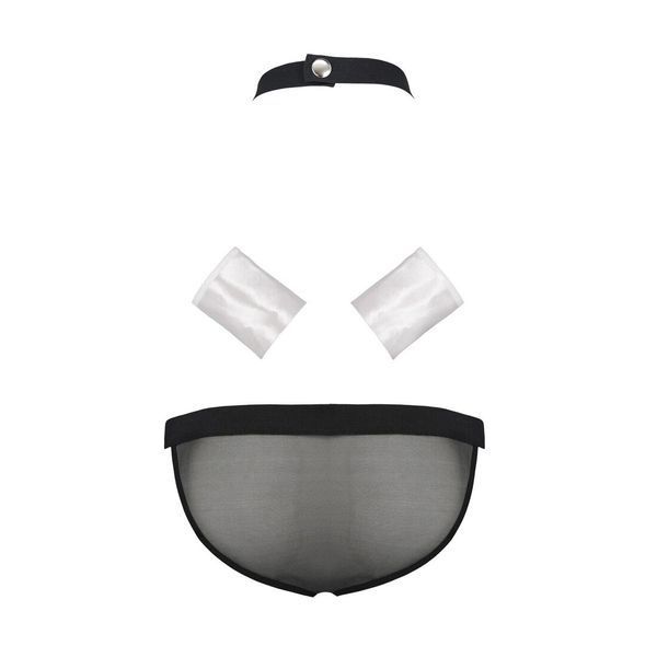 Комплект эротического мужского белья Passion 036 ALFRED XXL/XXXL Black, трусы, воротник, манжеты SO7581
