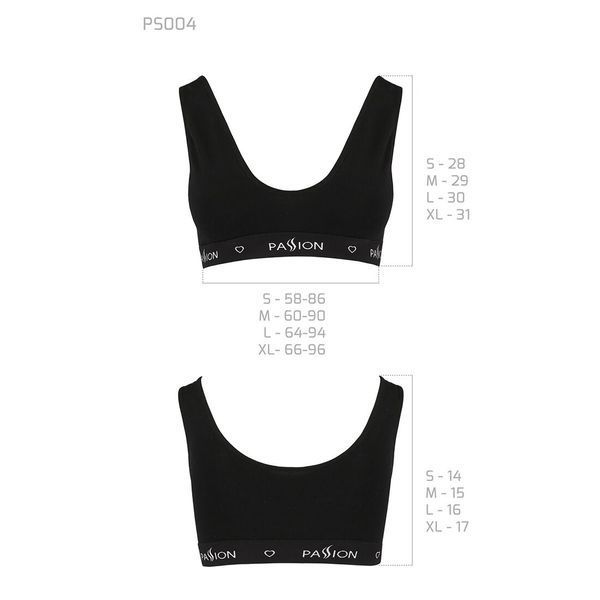 Спортивный топ с широкой резинкой Passion PS004 TOP L, black SO4219