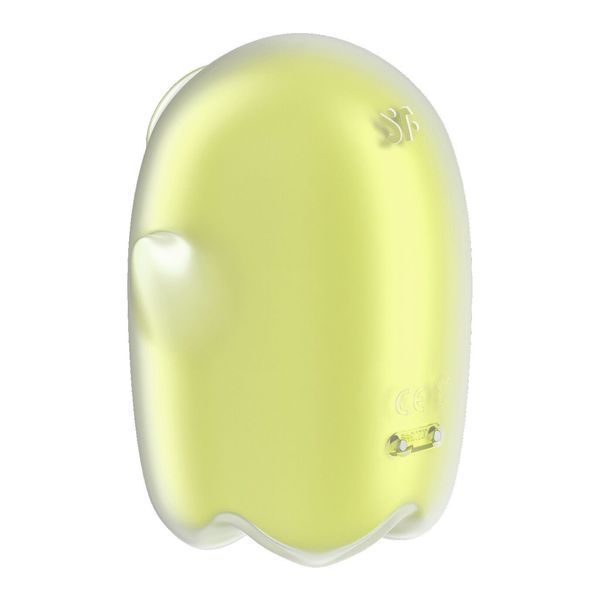 Вакуумний кліторальний стимулятор з вібрацією Satisfyer Glowing Ghost Yellow, світиться в темряві SX0543