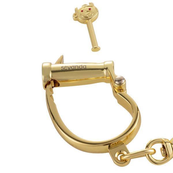 Наручники LOCKINK Love-slave Handcuffs, золотисті, металеві, у формі стремен SX0897