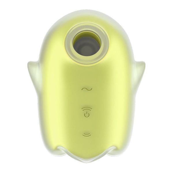 Вакуумний кліторальний стимулятор з вібрацією Satisfyer Glowing Ghost Yellow, світиться в темряві SX0543
