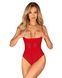 Боді з доступом Obsessive Ingridia crotchless teddy XL/2XL, червоне, відкриті груди SO9027 фото 1