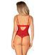 Боді з доступом Obsessive Ingridia crotchless teddy XL/2XL, червоне, відкриті груди SO9027 фото 2