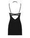 Сорочка Obsessive Selinne chemise & thong XL/2XL Black, стринги, двойные бретели SO8672 фото 4