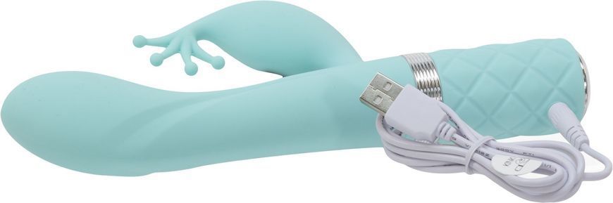Розкішний вібратор-кролик Pillow Talk - Kinky Teal з кристалом Сваровські, потужний SO2716