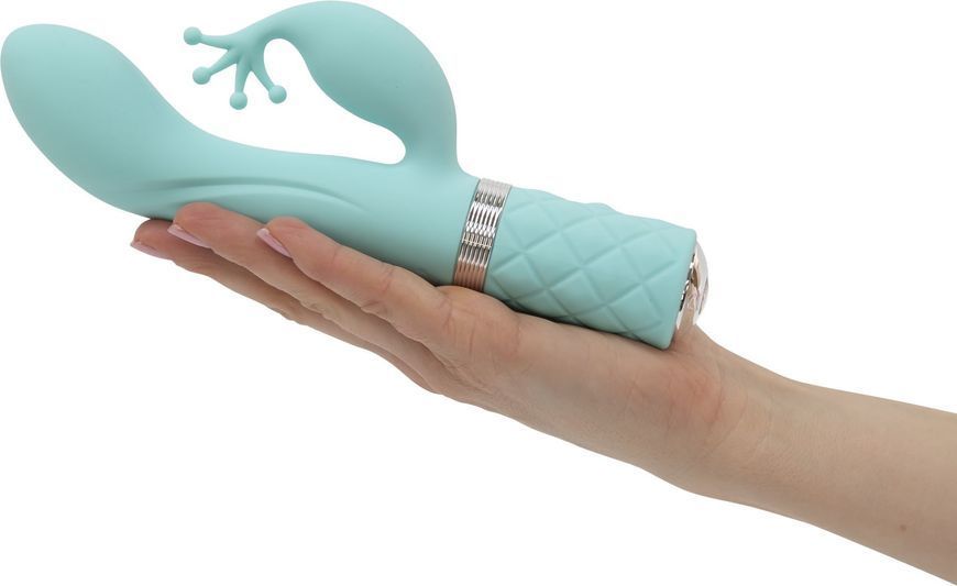 Розкішний вібратор-кролик Pillow Talk - Kinky Teal з кристалом Сваровські, потужний SO2716