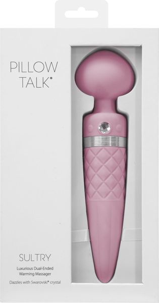 Вібромасажер 2в1 PILLOW TALK - Sultry Pink, класичний масажер і вібратор з ротацією, підігрів SO2717