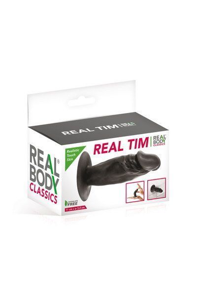 Фаллоимитатор Real Body - Real Tim Black, TPE, диаметр 3,4см SO3722