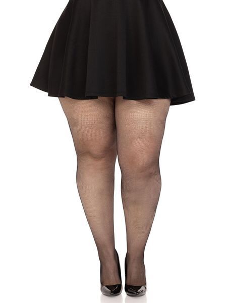 Колготки Leg Avenue Spandex micro net tights, 1X/2X, чорні, у дрібну сітку, середня посадка SX1050