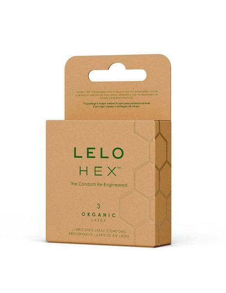 Презервативы LELO HEX Condoms Organic 3 Pack, тонкие и суперпрочные SX3044