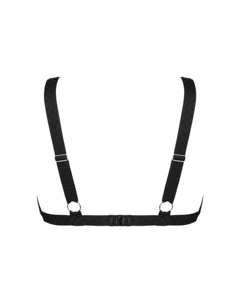 Кружевной бюстгальтер с треугольной чашкой Obsessive Estiqua bra XS/S, черный, широкие лямки SO7258