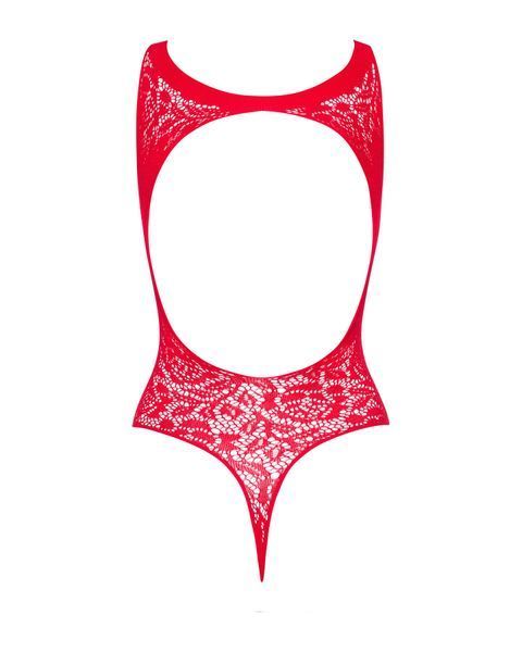 Ажурный бодистокинг с эффектом шнуровки Obsessive B120 teddy red S/M/L, красный SO7208