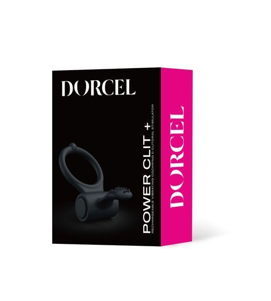 Эрекционное кольцо Dorcel Power Clit Plus с вибрацией, перезаряжаемое, с язычком со щеточкой SO1417