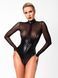 Боди Noir Handmade F321 Edge, S, низ под латекс, верх сетка, молния на все тело, декор кольца SX0357 фото 3