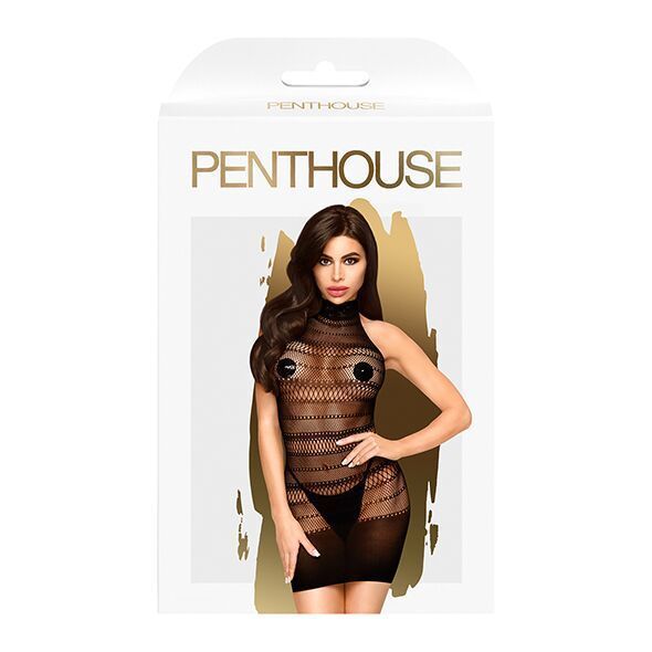 Мини-платье сетка с горлом Penthouse - Epic Night Black S/L SO4357