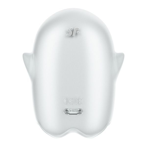 Вакуумний кліторальний стимулятор з вібрацією Satisfyer Glowing Ghost White, світиться в темряві SX0544