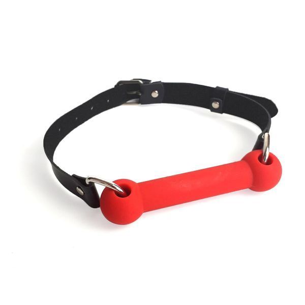 Кляп-палиця на ременях Art of Sex &ndash; Gag Stick Silicon, червоний, натуральна шкіра SO6704