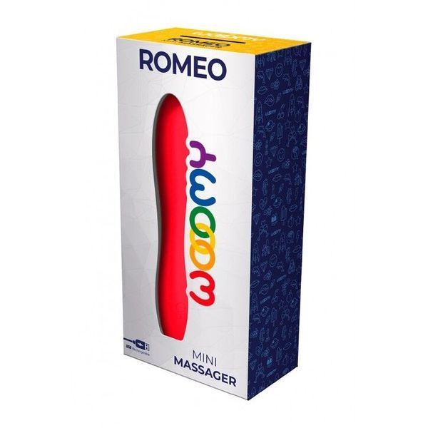 Мини-вибратор Wooomy Romeo, очень мощный, 10 режимов работы SO7406