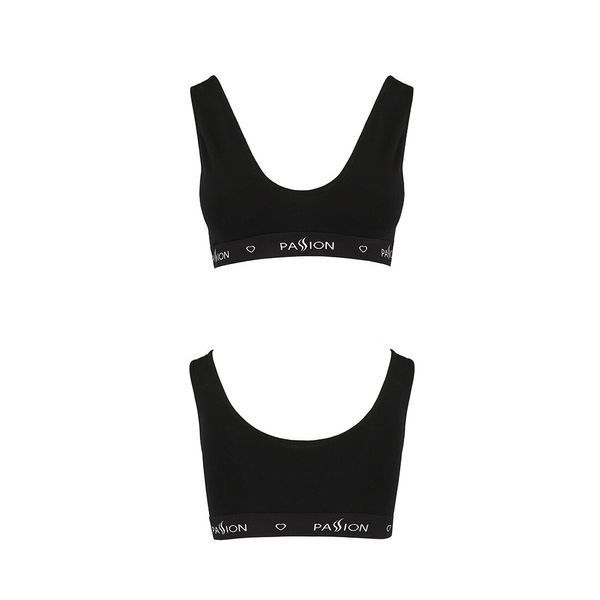 Спортивный топ с широкой резинкой Passion PS004 TOP M, black SO4220