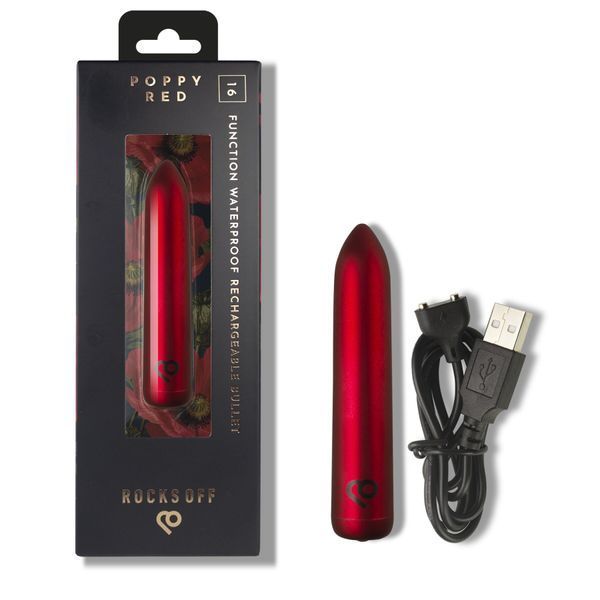 Віброкуля Rocks Off Bullet Poppy Red 16 Settings SX3165