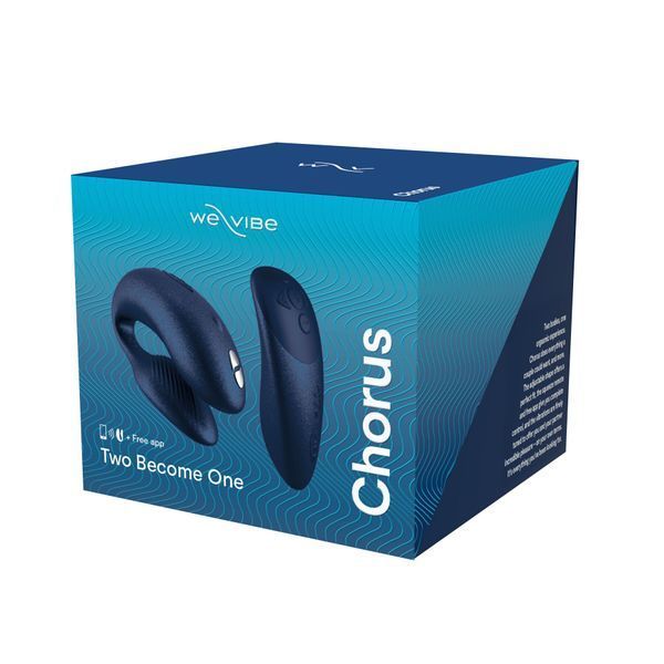 Смарт-вібратор для пар We-Vibe Chorus Cosmic Blue, сенсорне керування вібраціями стисненням пульта SO6919