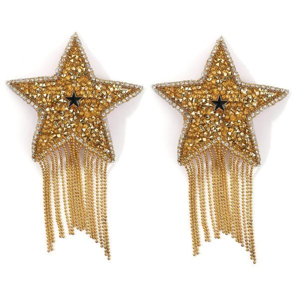 Пестис-зірки з бахромою JSY Nipple Sticker RT236112 Gold, стікери SO9279