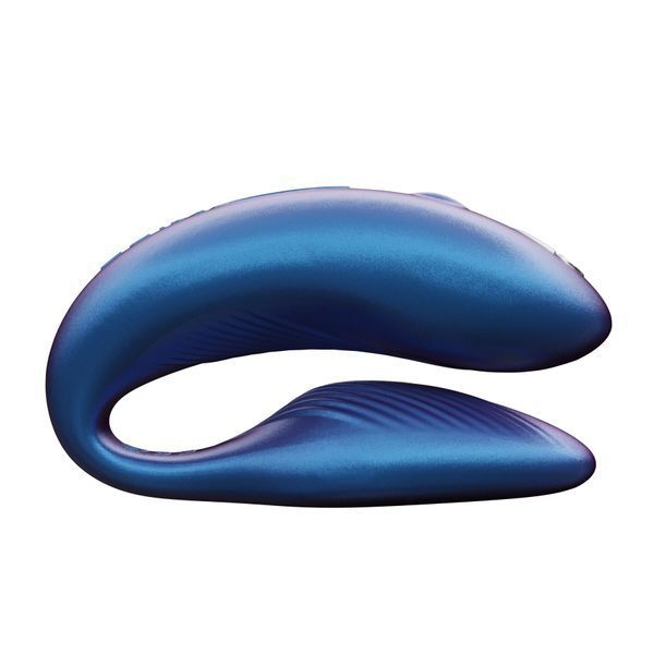 Смарт-вібратор для пар We-Vibe Chorus Cosmic Blue, сенсорне керування вібраціями стисненням пульта SO6919