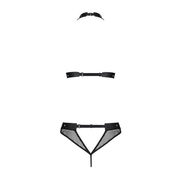 Белье с открытым доступом Passion MOONLIGHT SET S/M black, топ, стринги SO8452