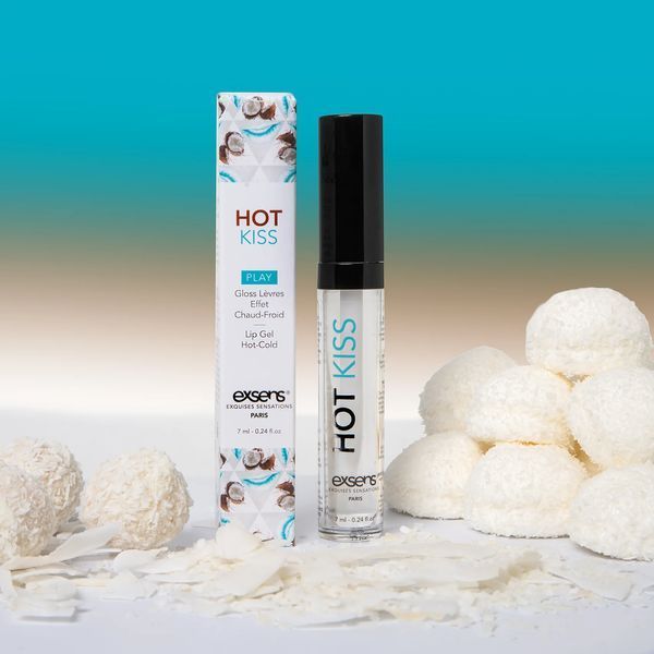Стимулирующий блеск для губ EXSENS Coconut Hot Kiss 7 мл, согревает и охлаждает SO5540