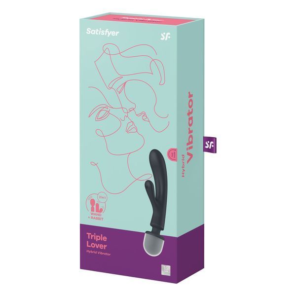 Вибратор-кролик с вибромассажером Satisfyer Triple Lover Grey, 3 мотора SO8789